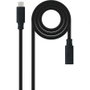 CABLE USB-C 3.2 Gen2x2 20Gbp 100W/5A, 4k/60Hz, USB-C/M-H 2 M NEGRO NANOCABLE